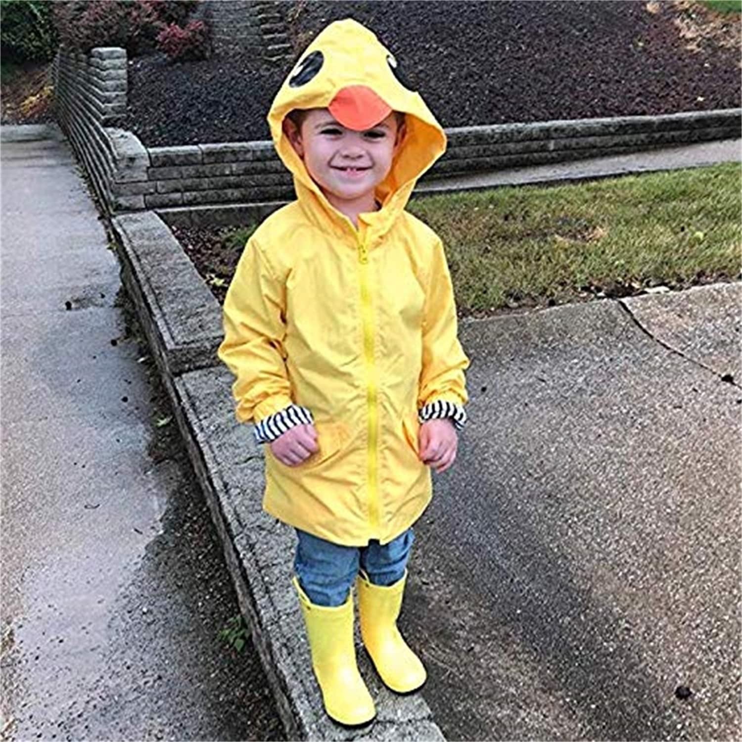 Toddler Baby Boy Girl Duck Rain Jacket Cute Cartoon Animal Raincoat Hoodie Kids Coat Fall Winter School Outfit