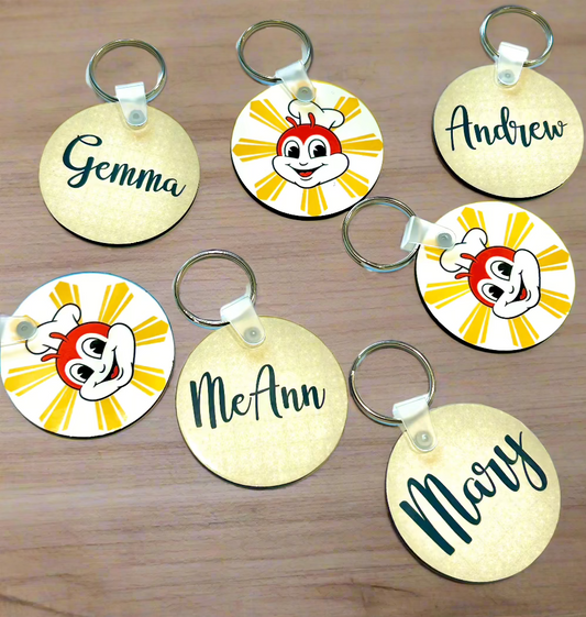 Double Sided Custom Personalized Wooden Keychain Set of 10