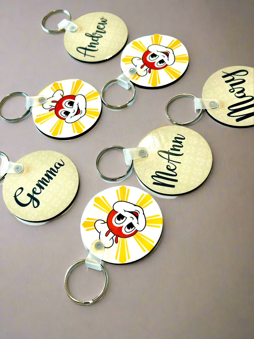 Double Sided Custom Personalized Wooden Keychain Set of 10