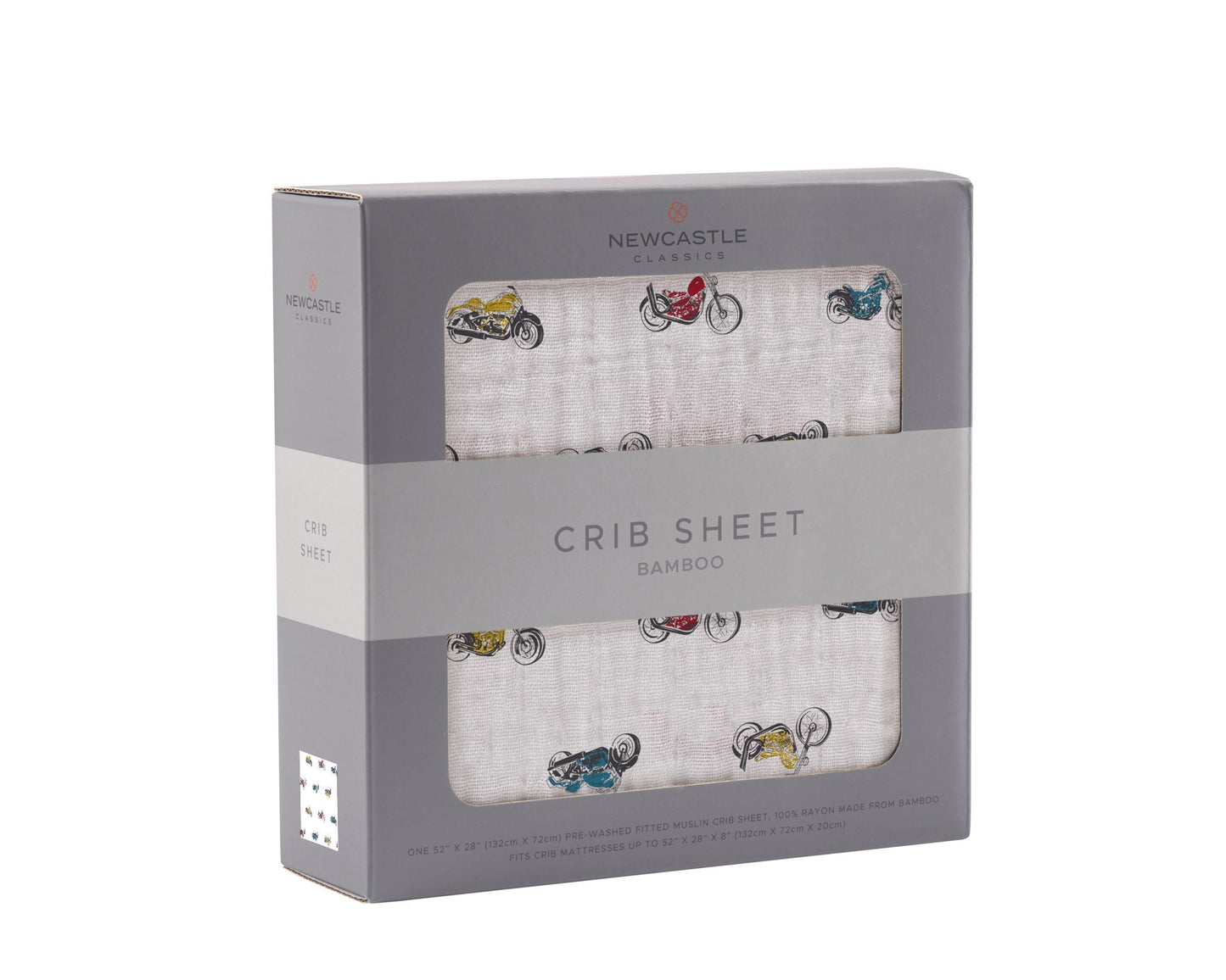 Vintage Motorcycles Bamboo Muslin Crib Sheet