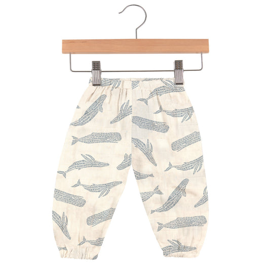 Blue Shadow Whales Bamboo Newcastle Mini Pants