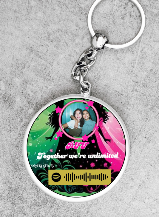 Personalized Scannable Spotify Song Button Keychain Set of 2