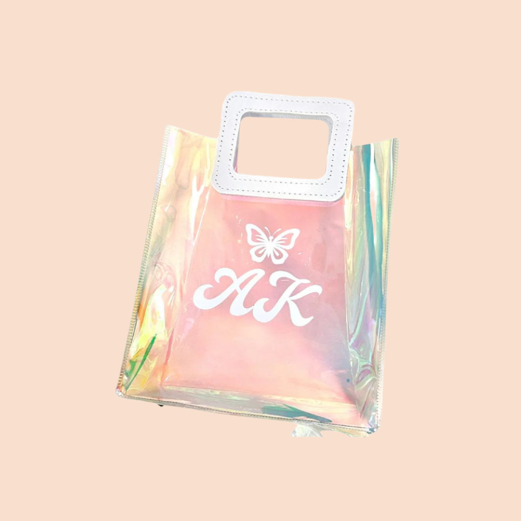 Personalized Holographic Beauty Bag Gift Set Beach Bag